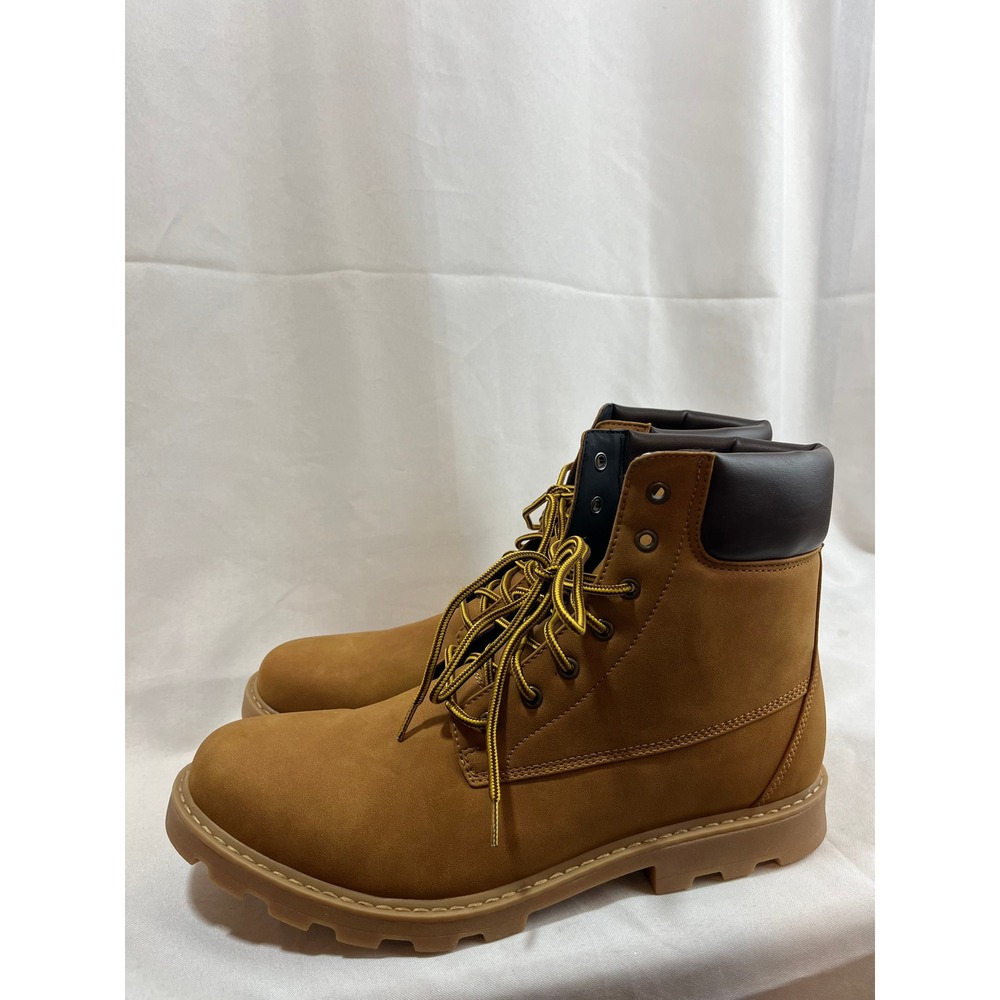 Goodfellow & Co Mens Wheat Tan Lace Up Work Boots Size 13 Padded Collar Rugged